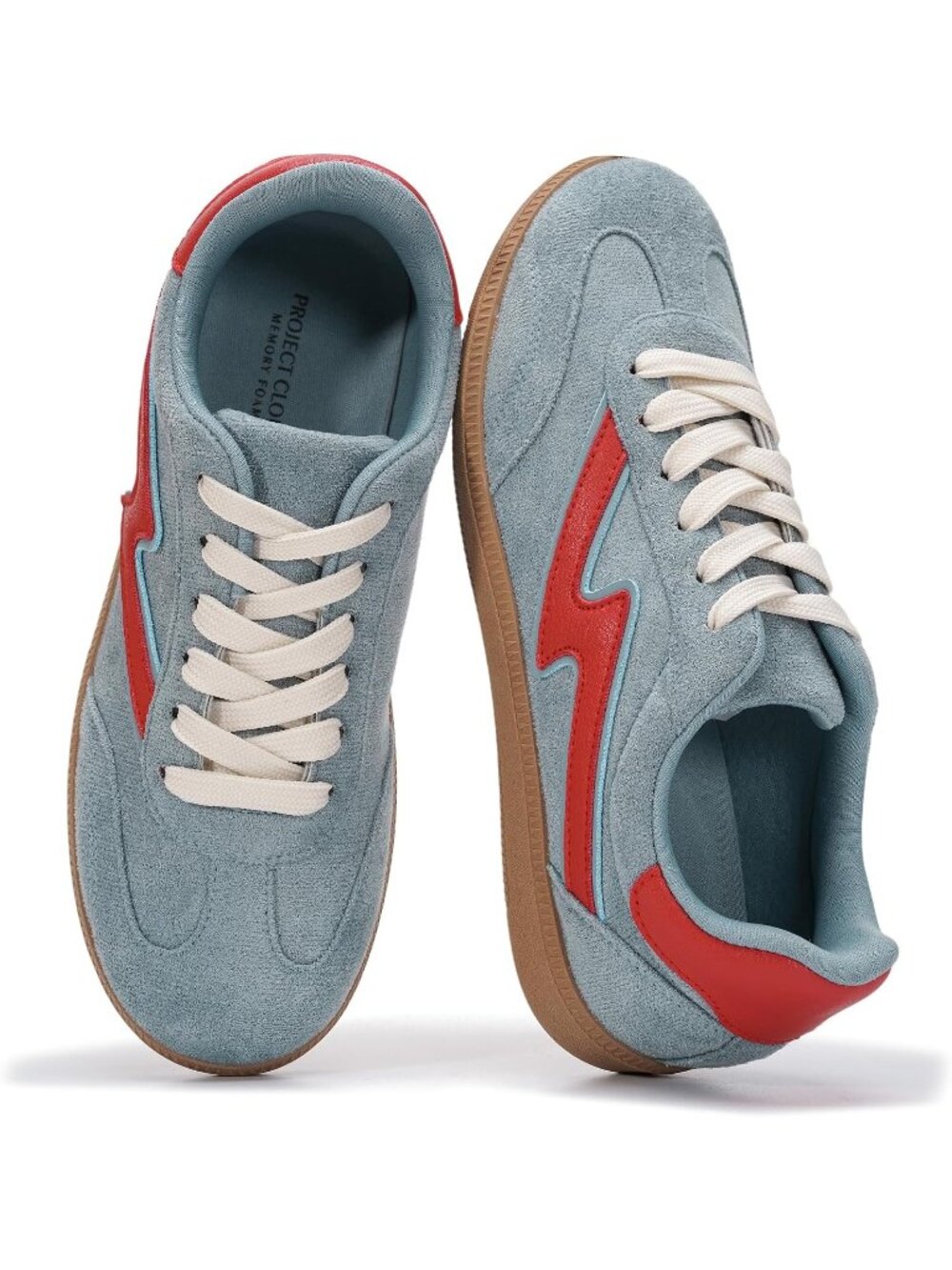 Project Cloud Women's Light Blue Closed Toe Lace Up Comfortable Fashion Sneakers